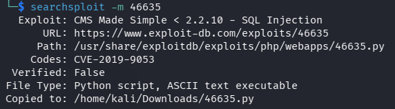 Exploit copied locally
